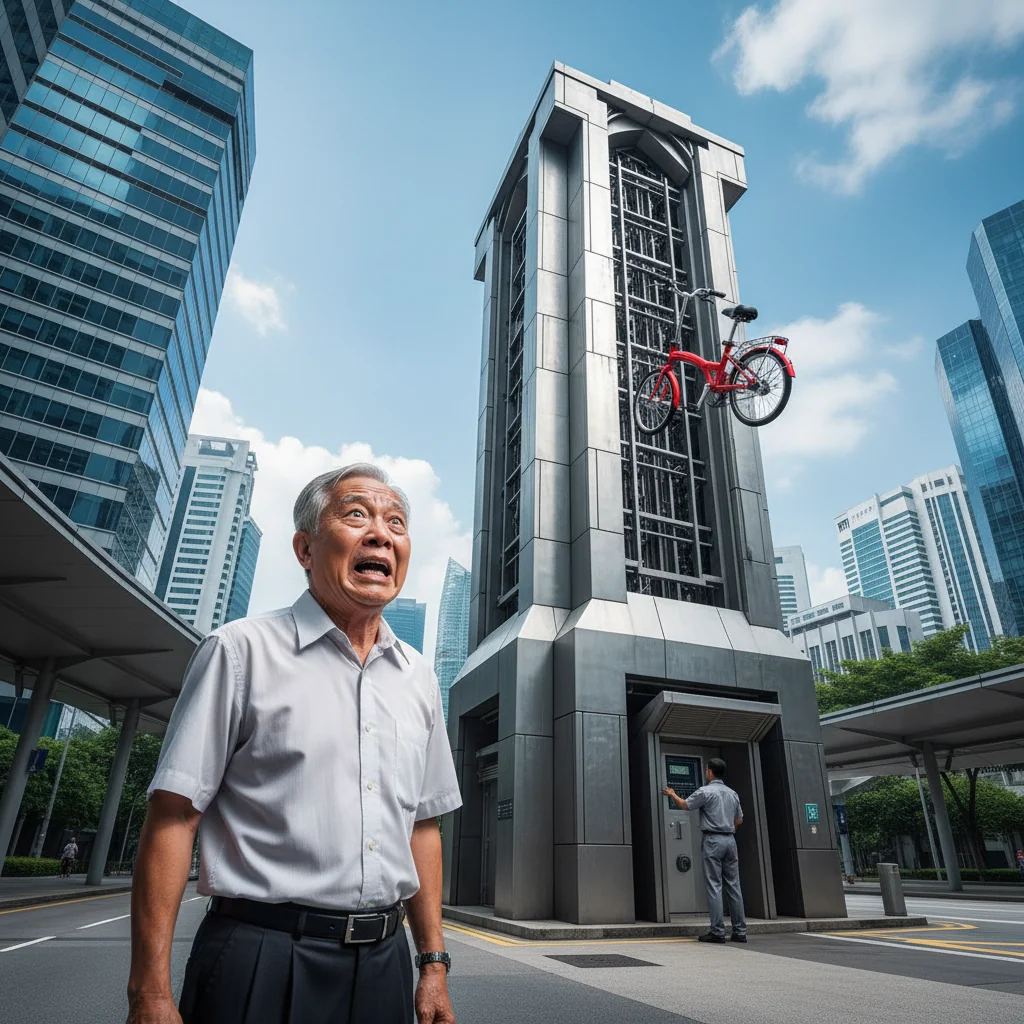 Singapore Solves Bicycle Parking By Building Towers So Tall, Bikes Are Now In Orbit.