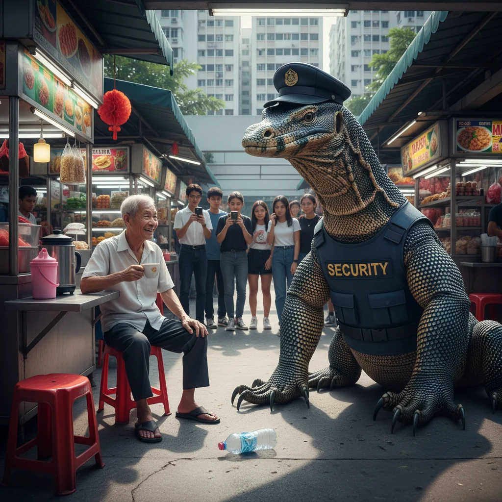 Singapore Deploys Giant Lizards as Mandatory Void Deck Security Guards