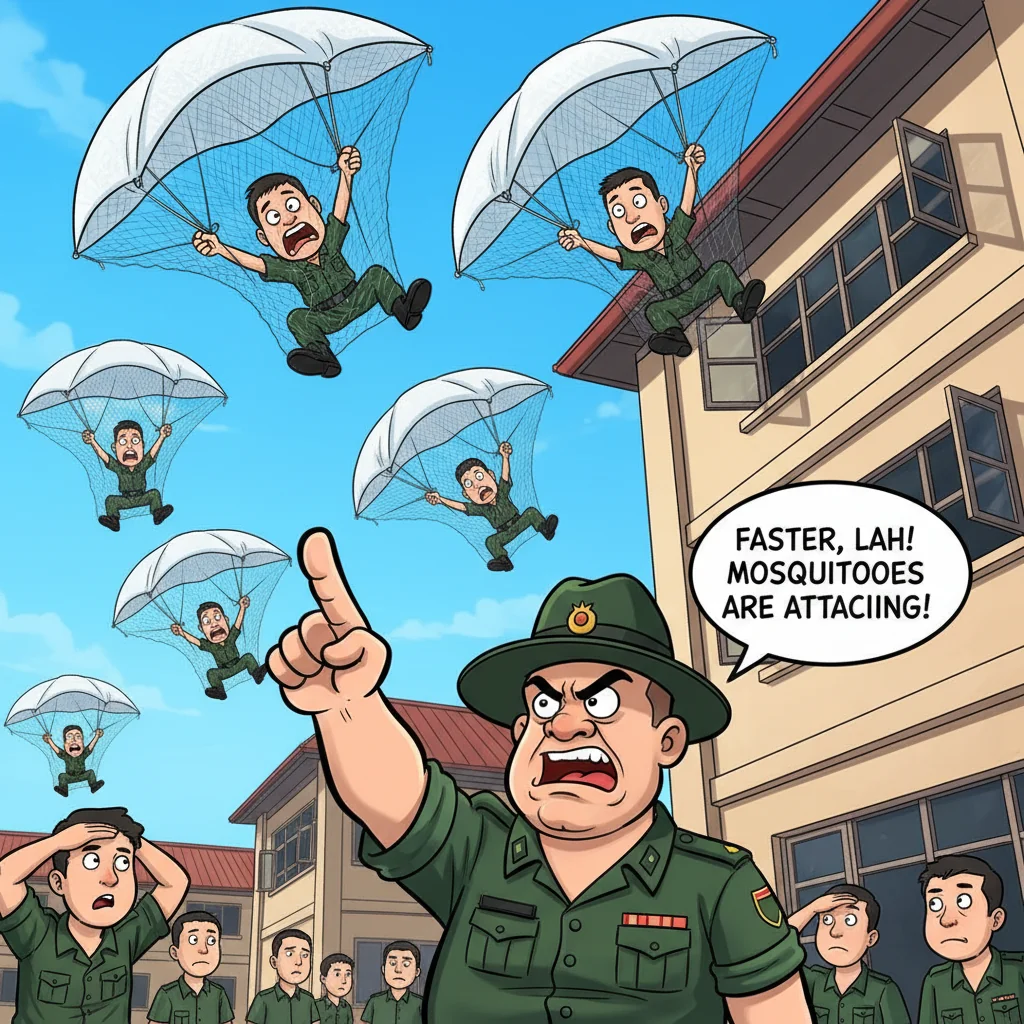 Singapore National Service Now Mandates Actual Parachute Search During Drills
