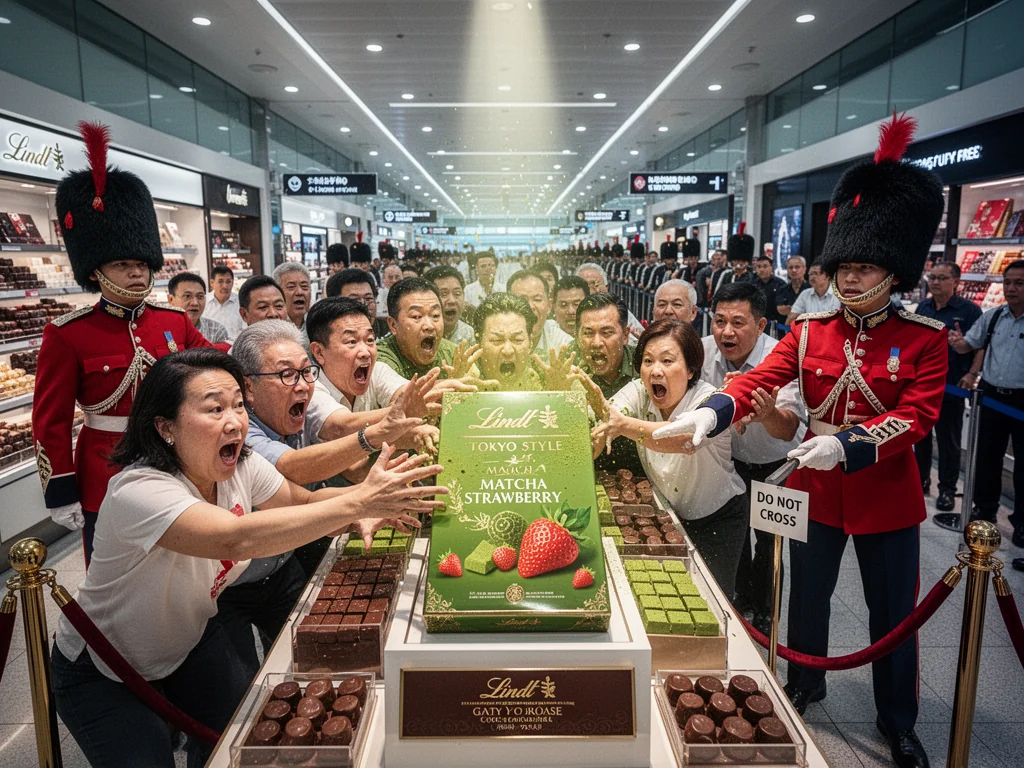 Changi Airport Deploys Gurkha Guards As Singaporeans Descend Into Matcha-Fueled Hysteria For New Lindt Chocolate