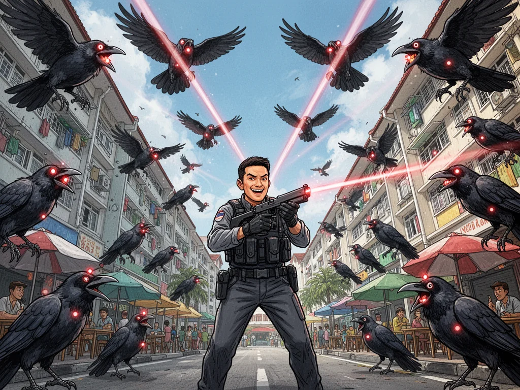 Overwhelmed By 15,000 Crow-Related Feedback, Singapore Deploys Laser-Guided Bird Shots With New 'Strictly Upwards' Protocol
