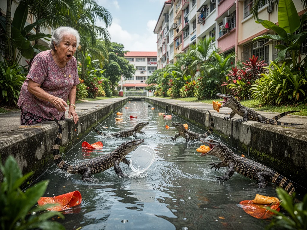 Singapore Monitor Lizards Demand VIP Lane Fees For Premium Canal Access