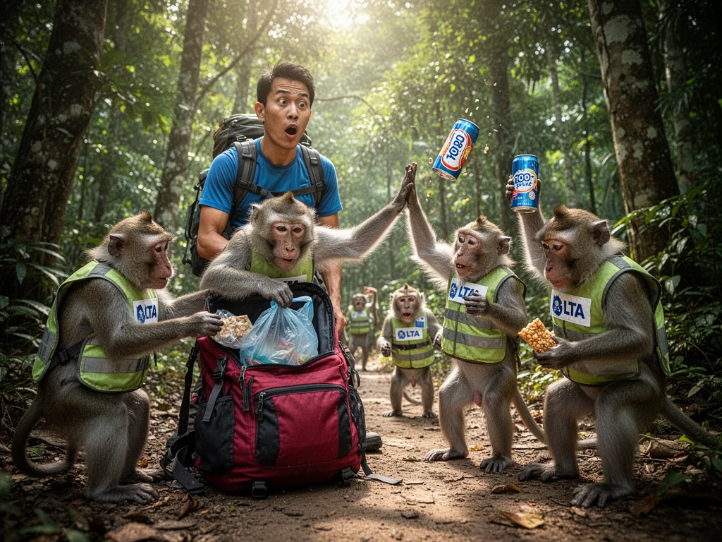 Singapore Monkeys Officially Certified As LTA Enforcement Officers