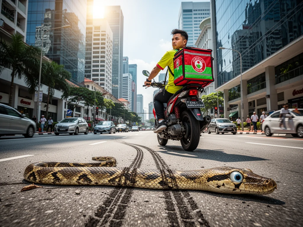 Sinkies Run Over Python Twice To Ensure CBD Commute Uninterrupted
