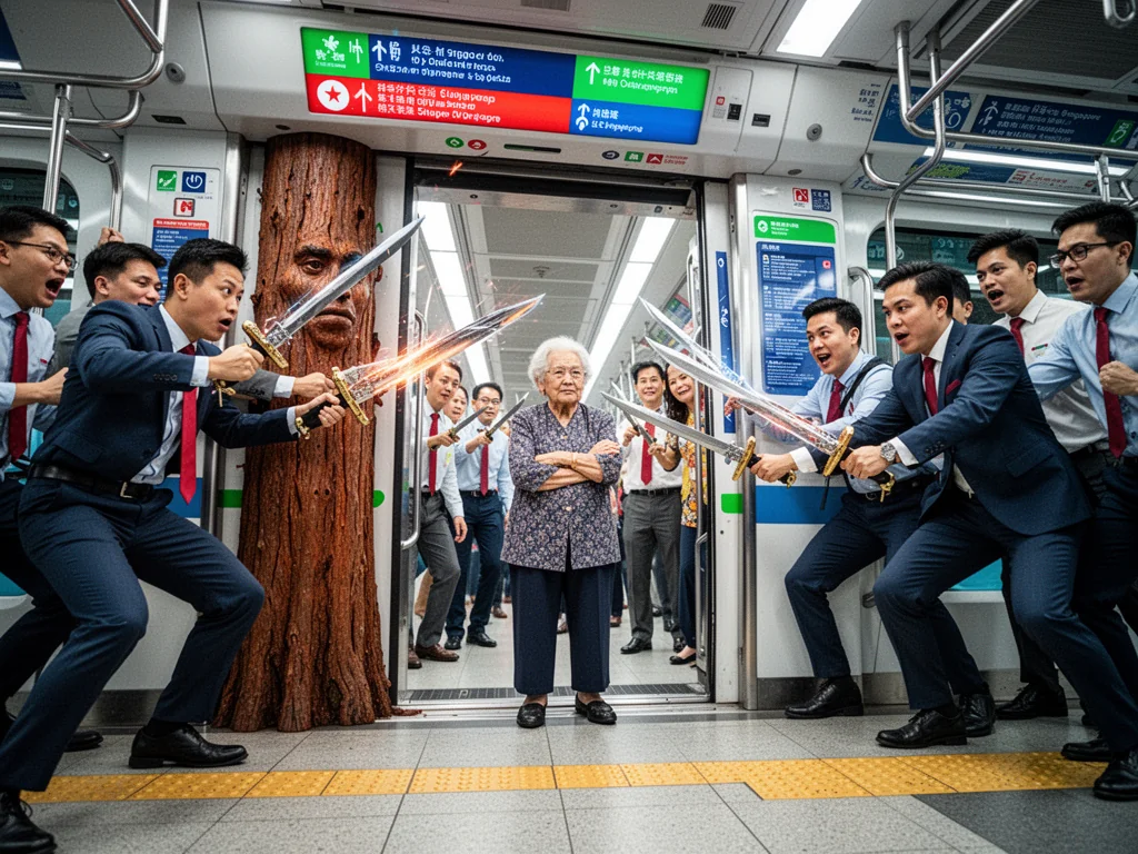 Singapore LTA Authorises Bayoneting Of Commuters Blocking Train Doors