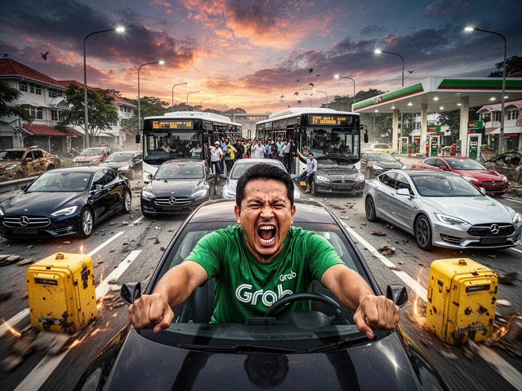 Singaporeans Revert To Primal Savagery Over $1 Petrol Discount