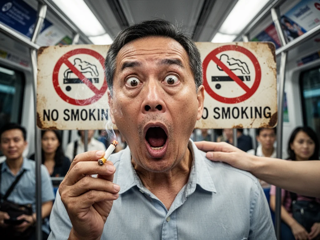 Sinkie Stunned To Discover MRT Isn’t Designated Smoking Zone