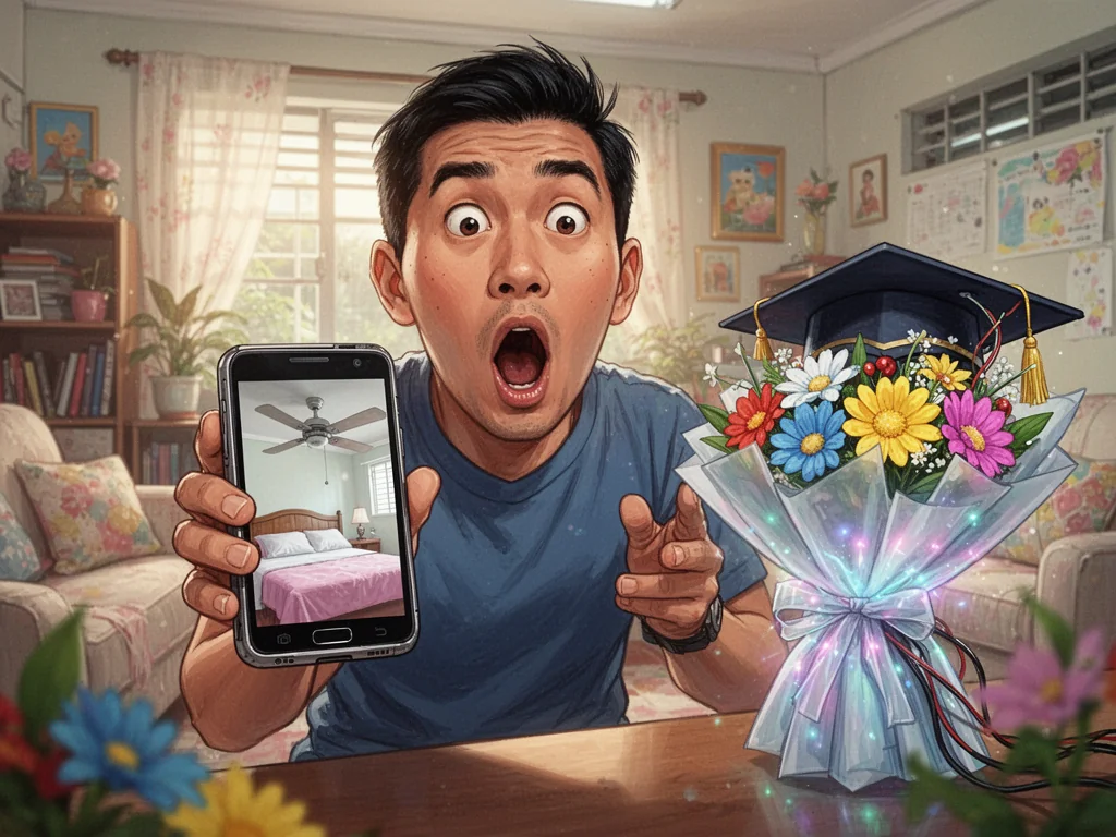 Malaysian Pervert Commended For 90-Day Battery Life On Graduation Flower Spycam