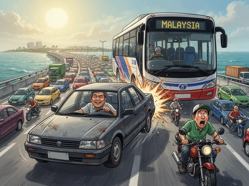 Man Crashes Into Bus To End Eternal Causeway Traffic Suffering