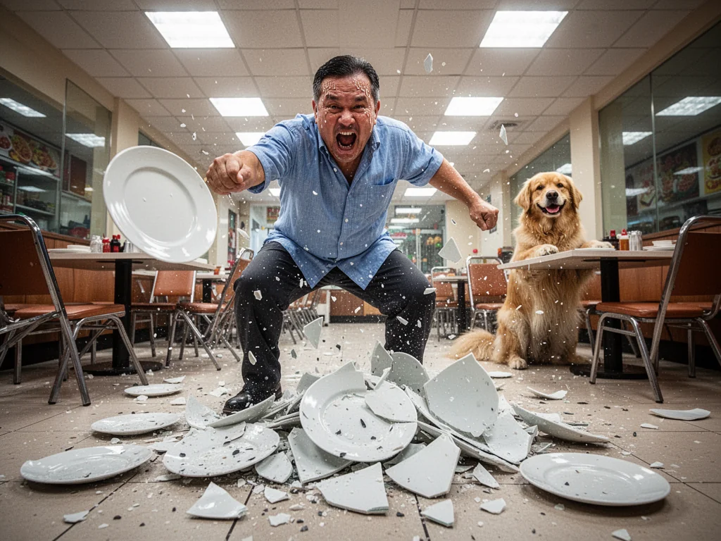 Restaurant Smashes 600 Plates To Purge Stench Of Entitled Dog
