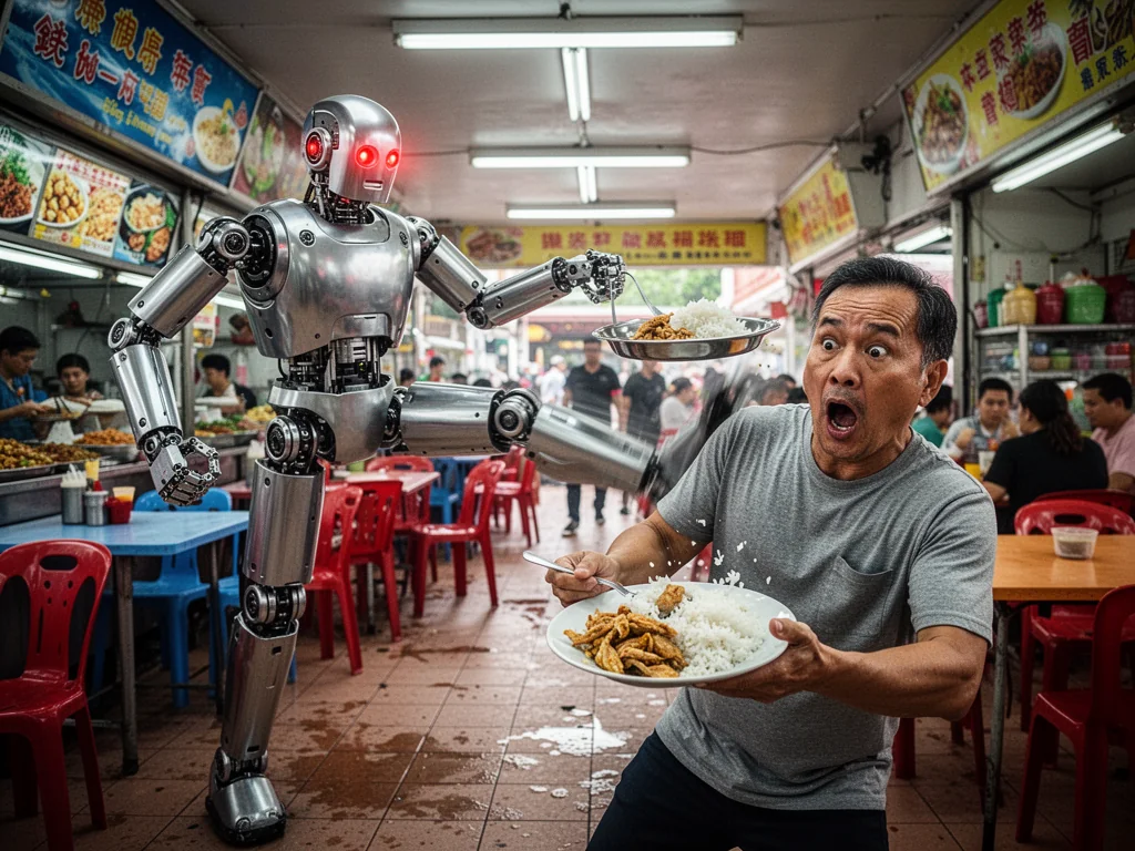 Kung Fu Robot Programmed To Whack Sinkies Who Forget Trays