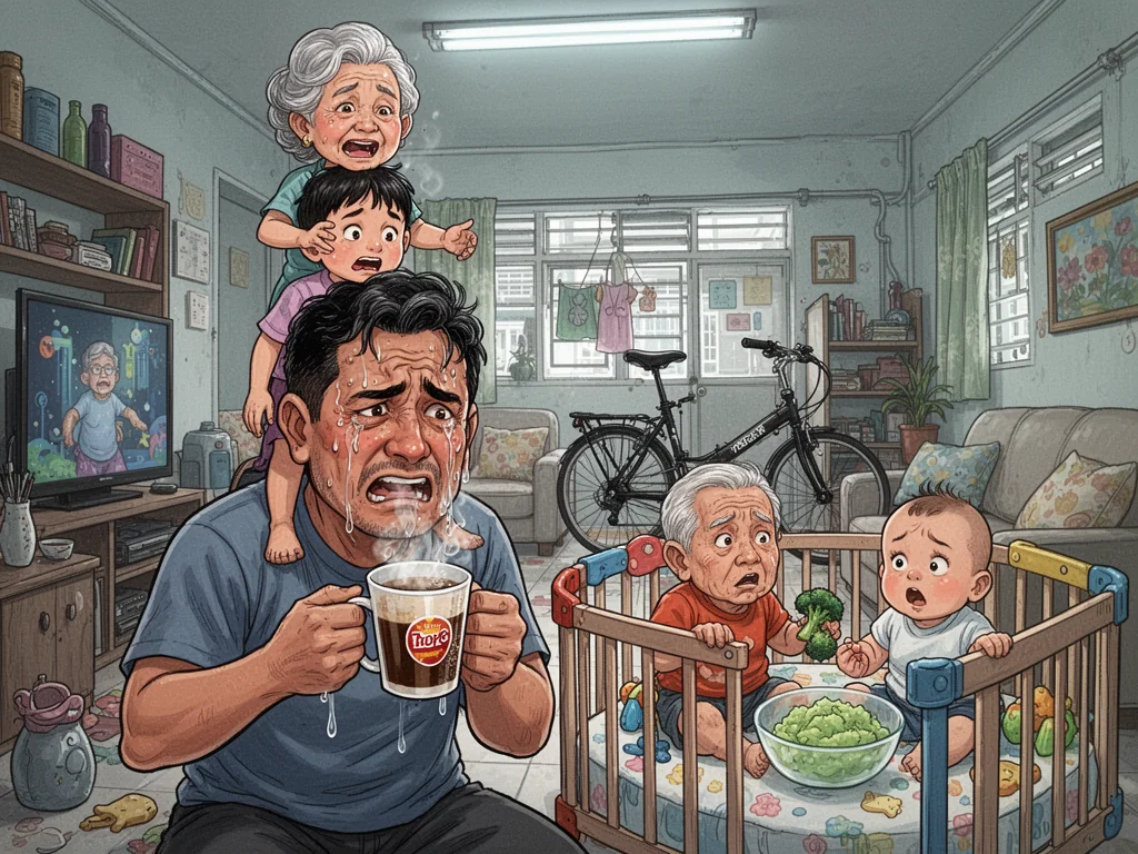Singaporean Man Achieves Peak Efficiency By Stacking Parents On Toddlers