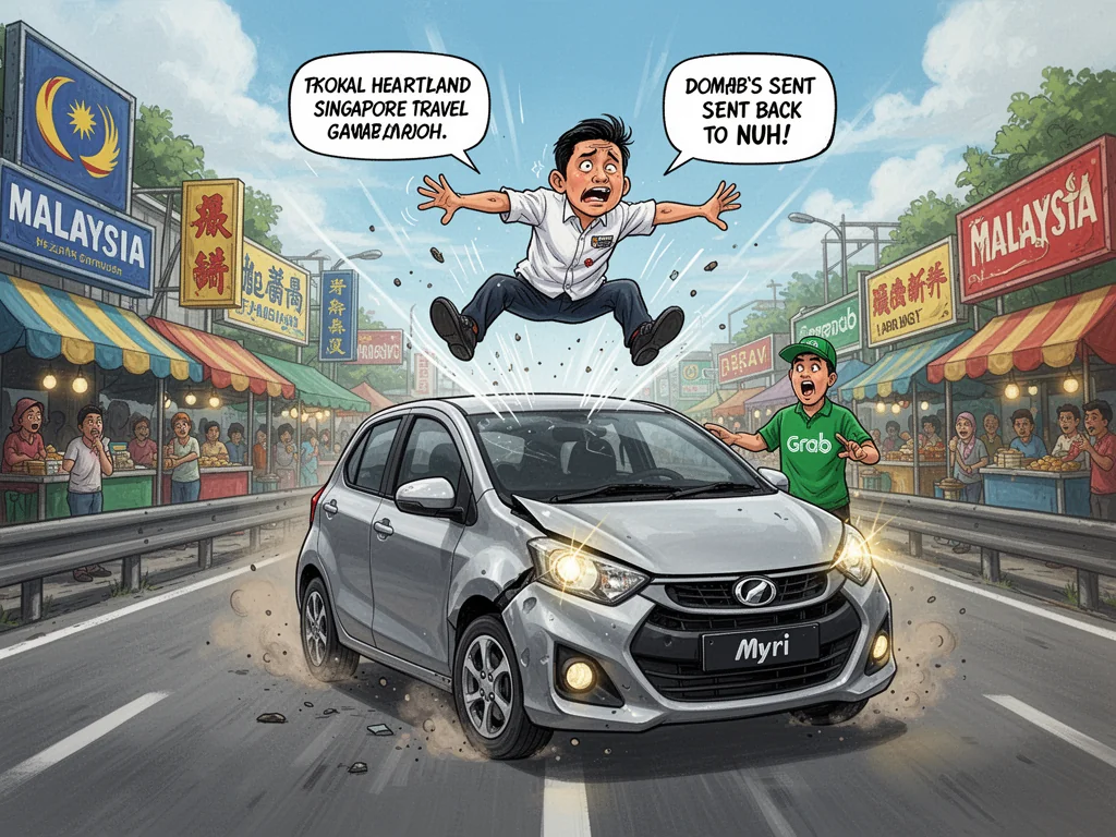 Singaporean Travel Agent Books One-Way Trip Into Myvi Windshield