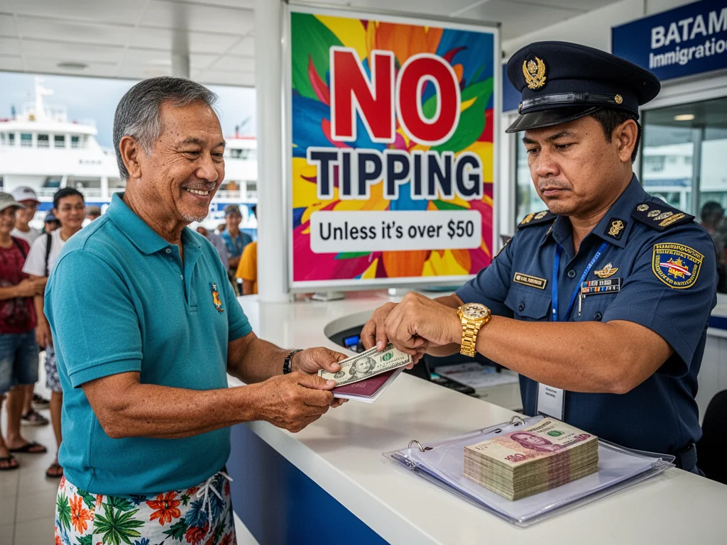 Batam Immigration Clarifies “No Tipping” Sign Only Applies To Amounts Under $50