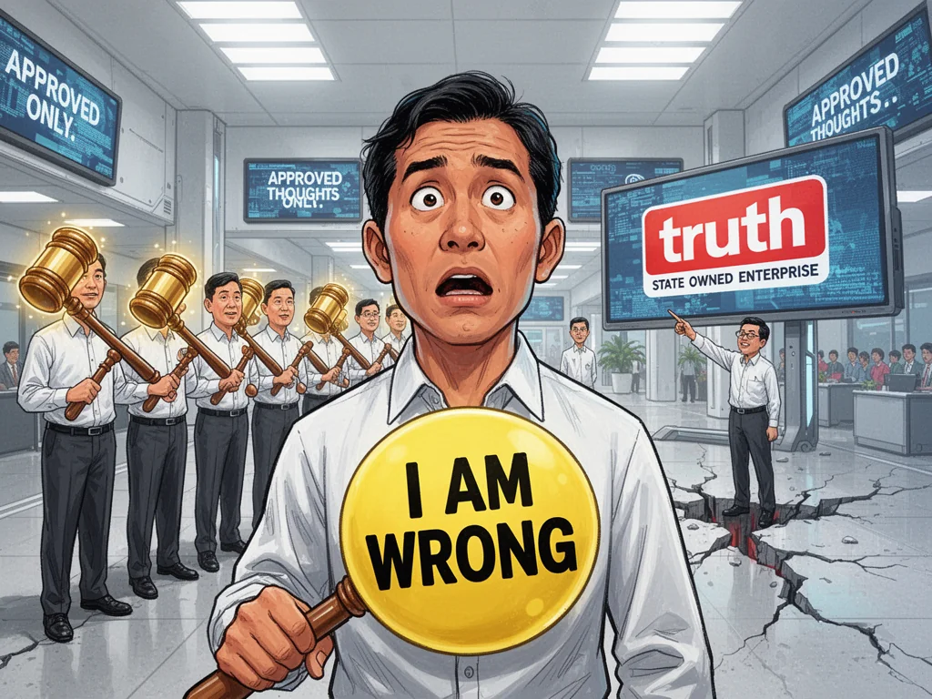 Government Shocked Activist Refuses To Wear Mandatory 'I Am Wrong' Badge