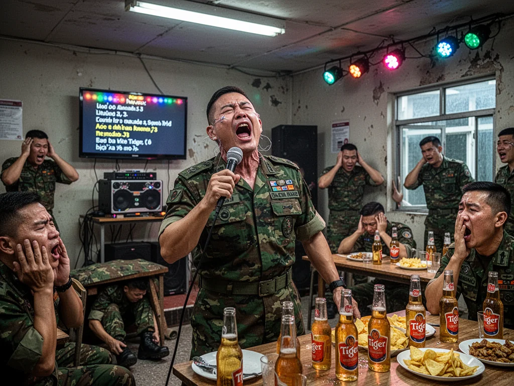 SAF Commander’s Off-Key Karaoke Performance Officially Declared A War Crime