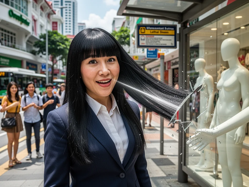 Singaporean Woman Rebonds Hair So Flat It Slices Through Space-Time Continuum