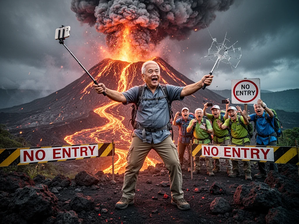Sinkie Praised For Ignoring Volcano Ban To Die More Heroically