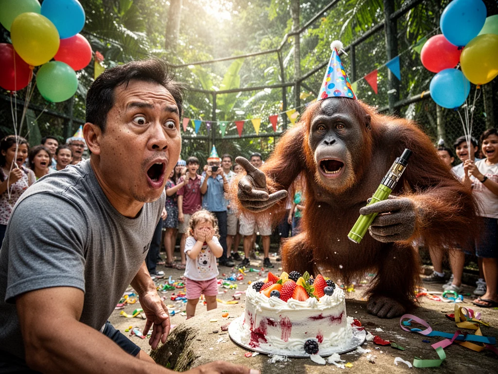 Mandai Orangutan Demands Cash Instead of Ice Cake for Birthday